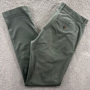 J. Crew Pants Men's W32‎ Slim Green Twill Casual Lightweight Trousers